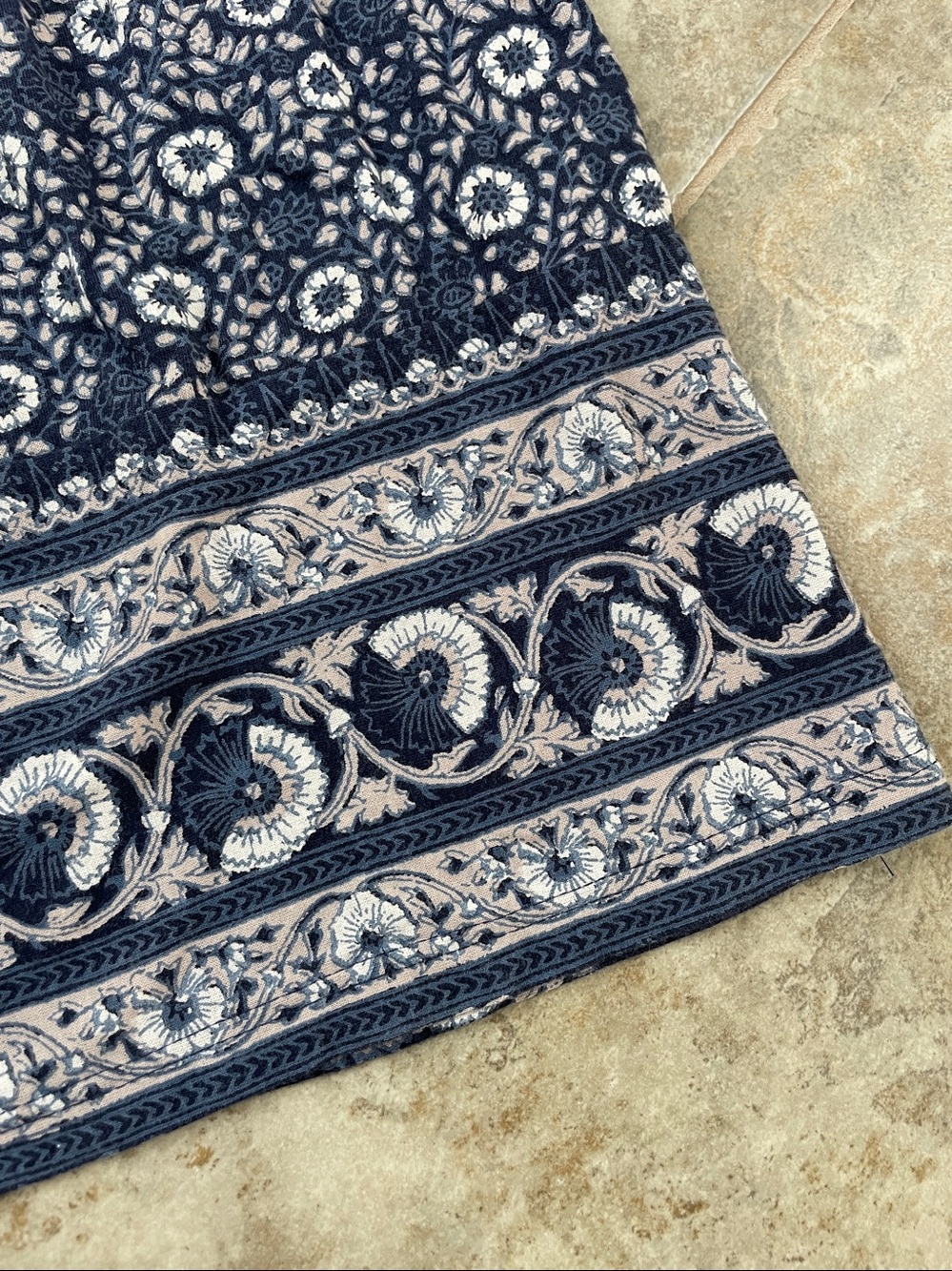 Lucky Brand Puff Sleeve Blue Boho Top - Picture 4 of 6